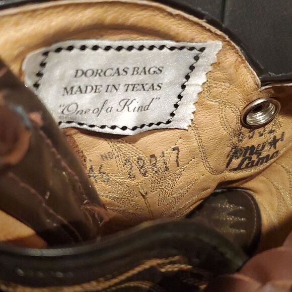 DORCAS BAGS MADE IN TX Upcycled Cowboy Boot Purse Handbag - Picture 5 of 8